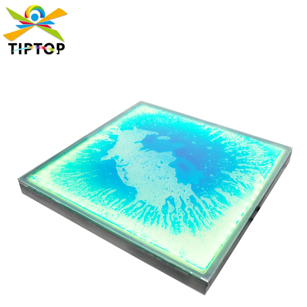 

TIPTOP Liquid Led Dancing Floor Touch Sensing Response Acrylic Surface Panel interlayer Contains Red Green Blue Ink Optional