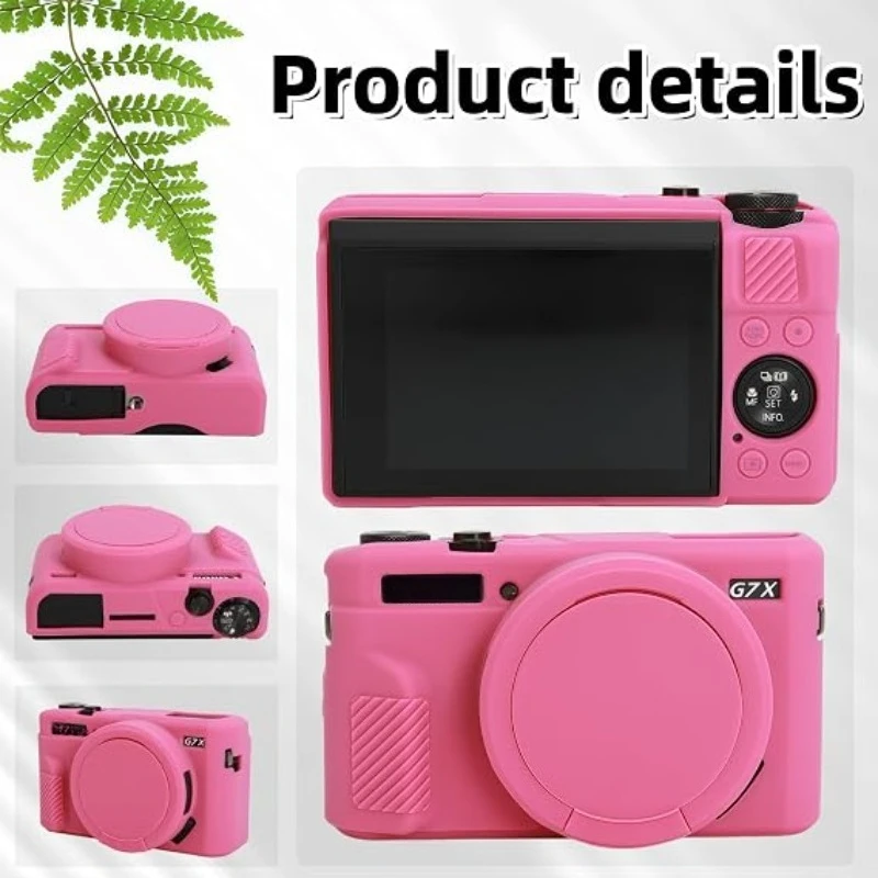 For Canon G7XII G7X2 Silicone protective Armor Skin Body Protective Cover camera bag+ 1PCS Free Tempered Film