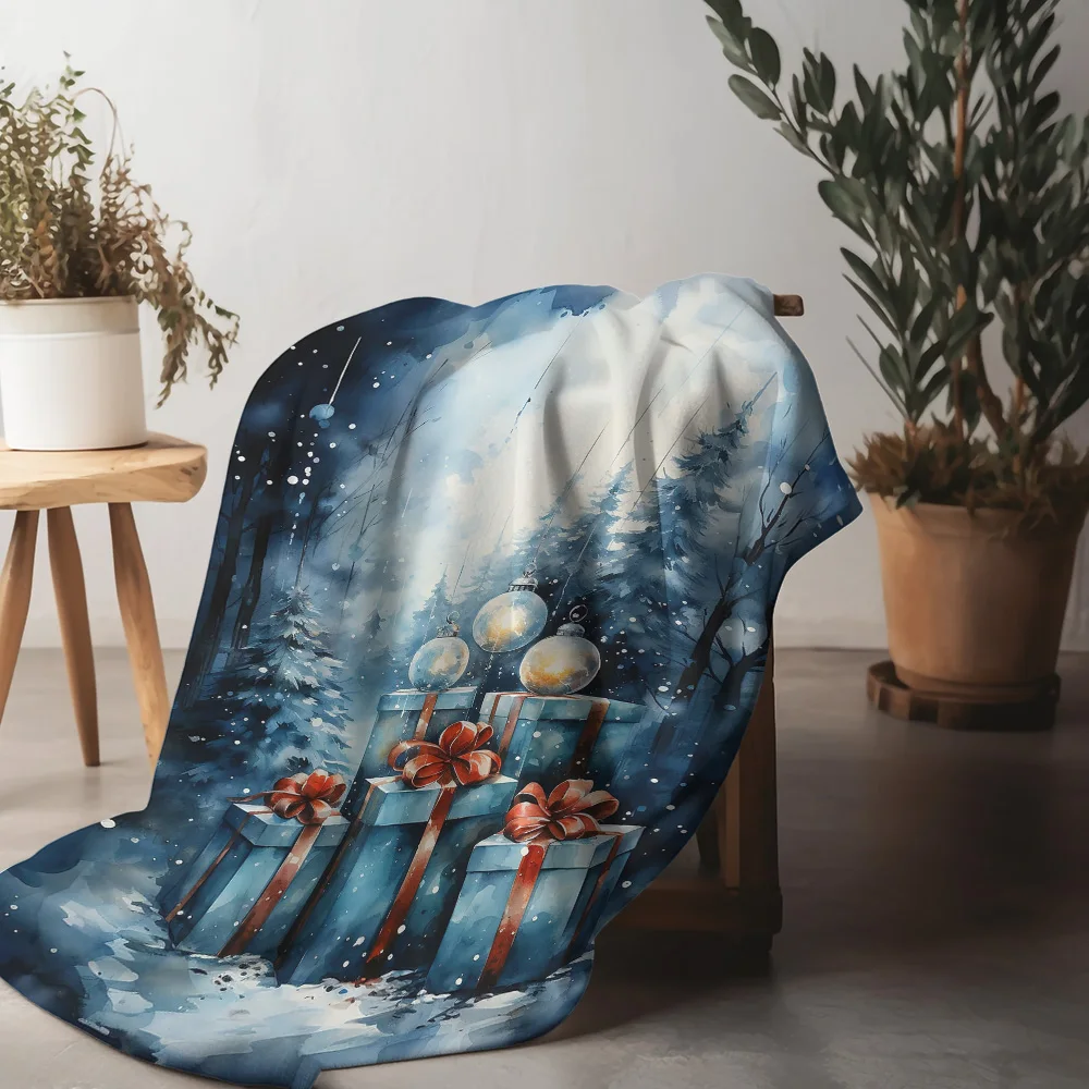 

Зимняя рождественская подарочная коробка Tuniu, флисовое одеяло, диван-кровать, теплое уютное декоративное одеяло