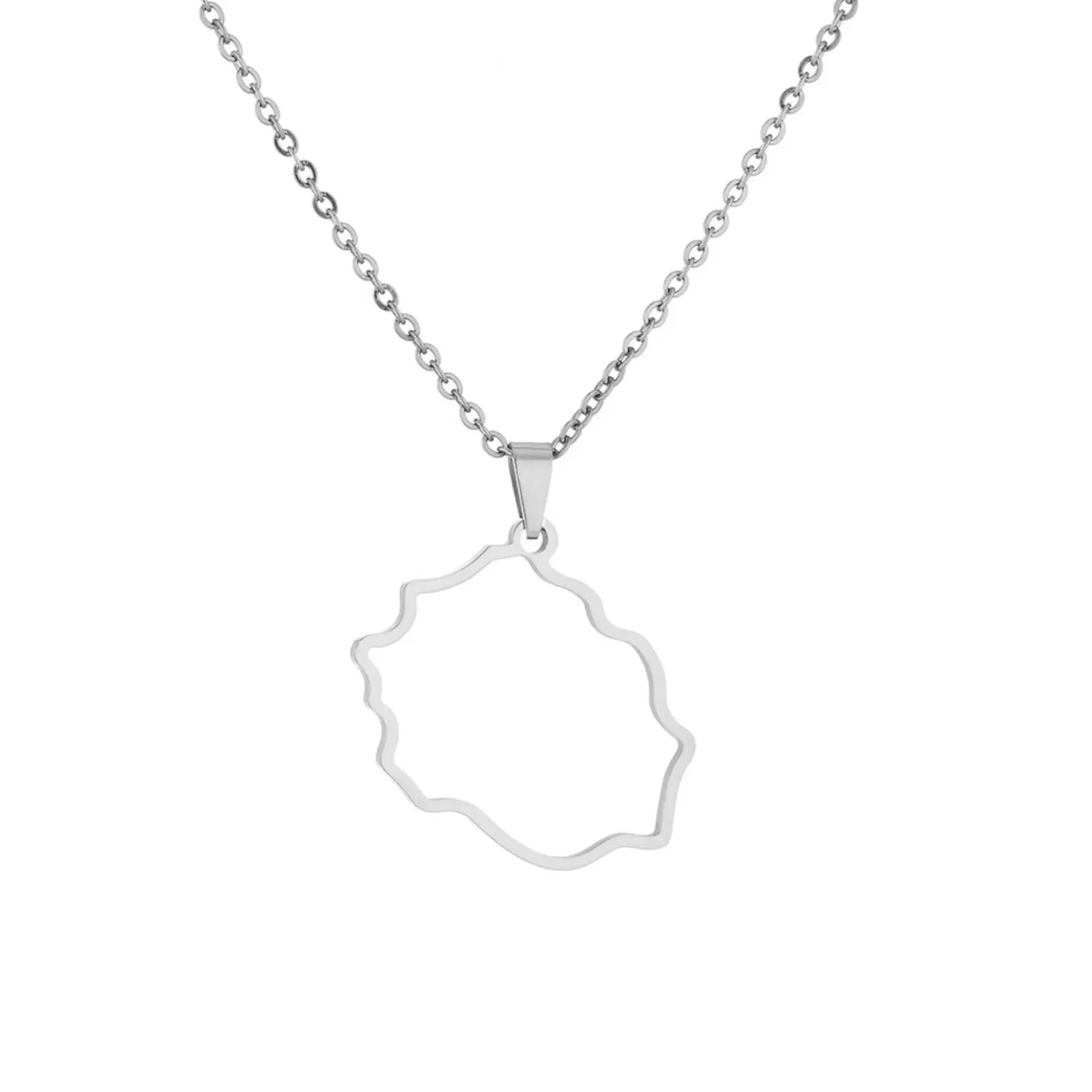 Kette mit Anhänger in Form einer Karte der Insel Réunion, aus Edelstahl, französische Réunion-Karte, ethnisches, patriotisches Souvenir-Schmuckstück, Geschenk für Männer und Frauen. – Detail 4