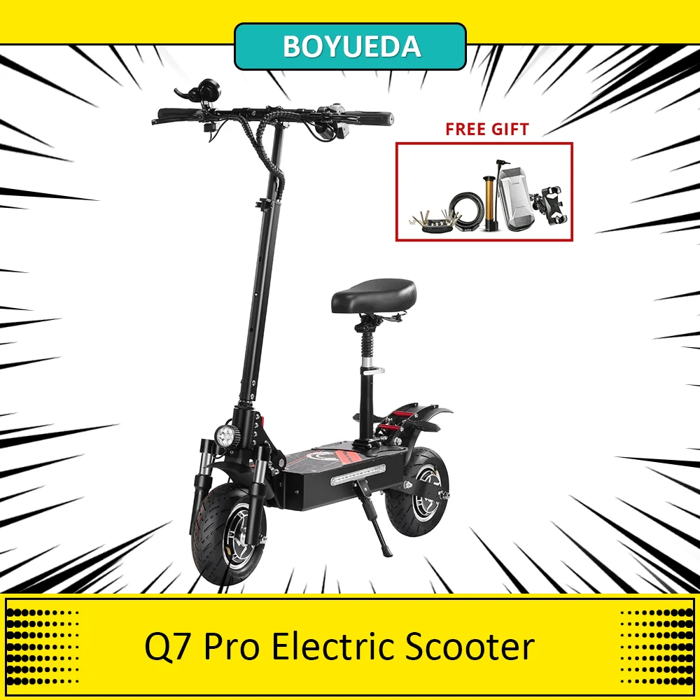 BOYUEDA Q7 Pro Electric Scooter, 2*1600W Motor, 52V 19AH Battery, 10