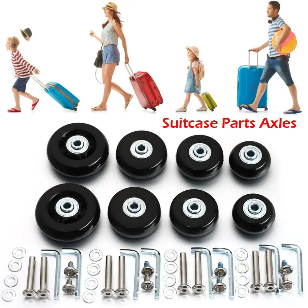 2x Replacement Travel Luggage Suitcase Wheels Axles Repair Kit Dia.40mm/50mm/60mm