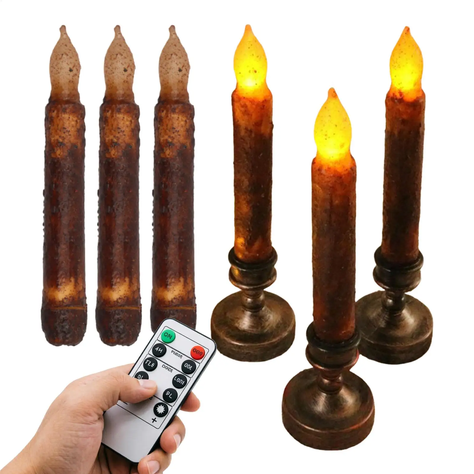 Fake Candles Battery Operated Realistic with Remote and Timer Flameless Candles with Remote for Winter Wedding Dinner Fireplace
