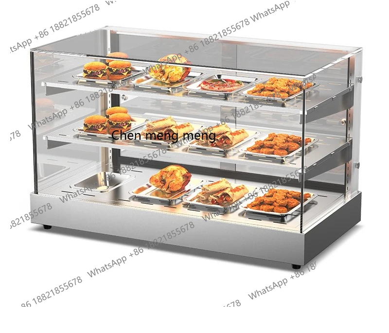

Commercial fried chicken burger display cabinet deli bread egg tart small heating incubator