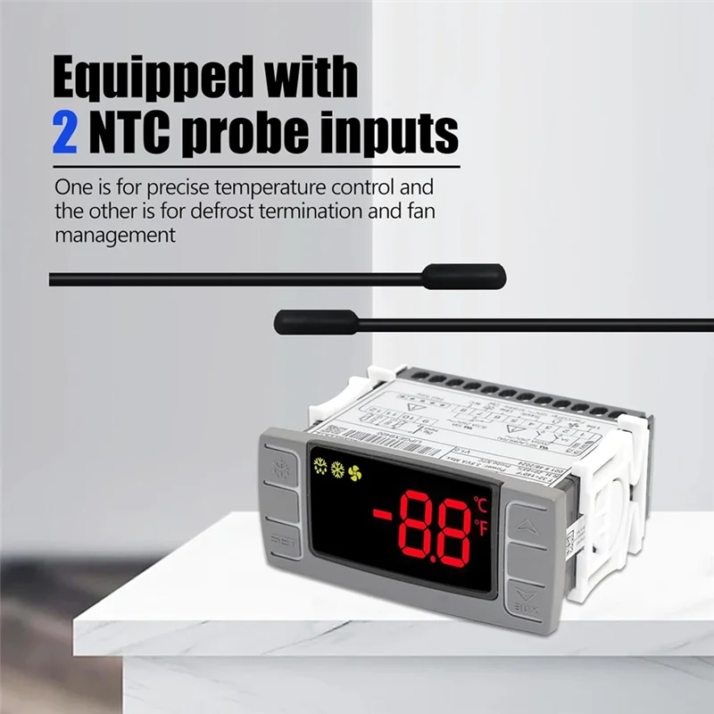 【CALIENTE】Apto para controladores de temperatura XR06CX-4N1F1 Termostato digital programable de 120 V/50-60 Hz apto para congelador comercial