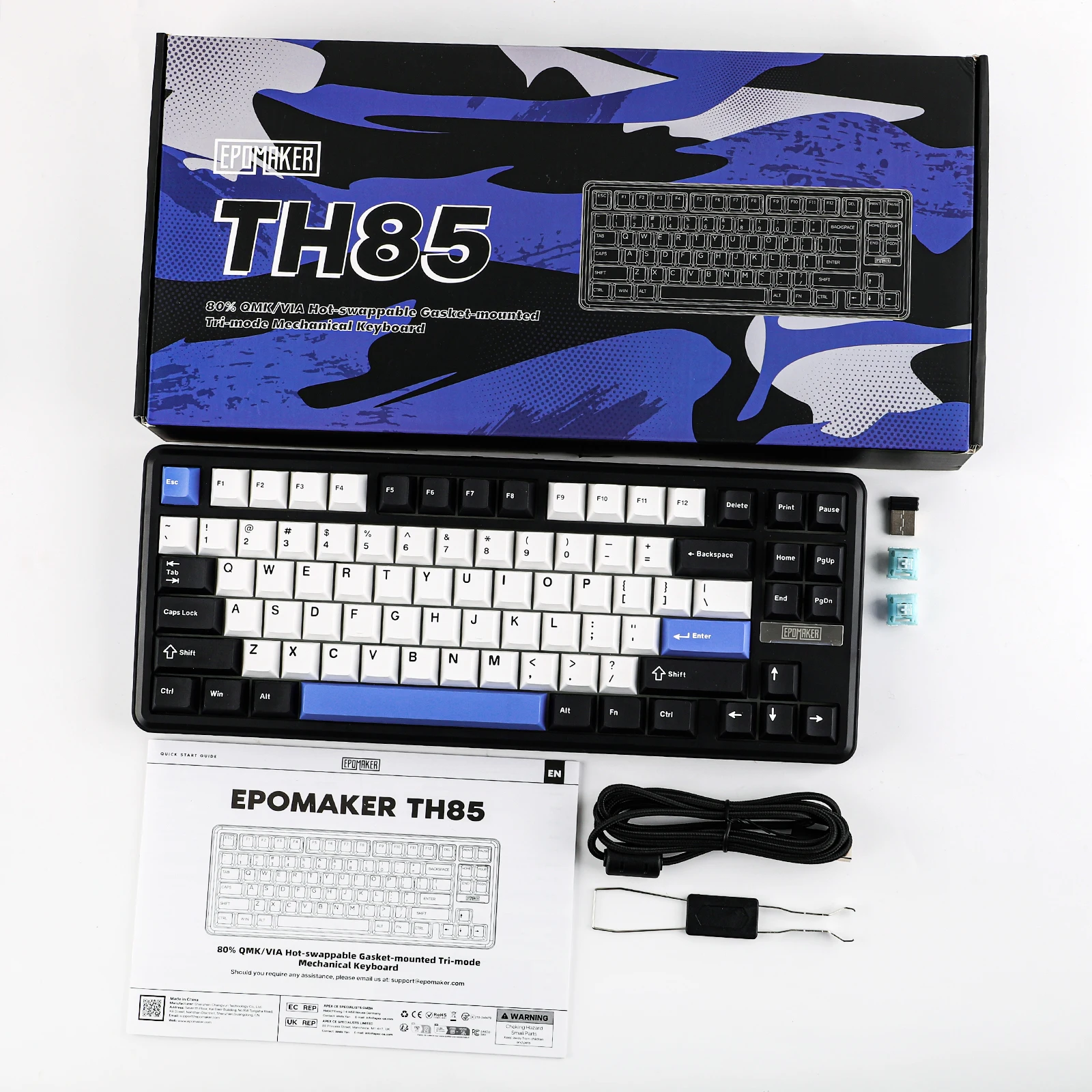 EPOMAKER TH85 80% QWERTY ANSIレイアウト VIAガスケットホット