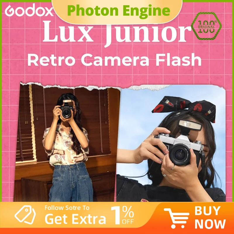 

Godox Color Lux Junior Camera Flash GN12 6000K±200K 7 Levels Flash Speedlite Trigger for Canon Nikon Fuji Olympus Sony Camera