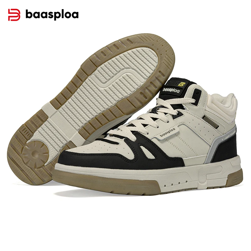 Baasploa Men Winter Boots Comfort Leather Cotton Shoes for Men Thickened Plush Warm Casual Sneakers Male Non-Slip Wear Resistant