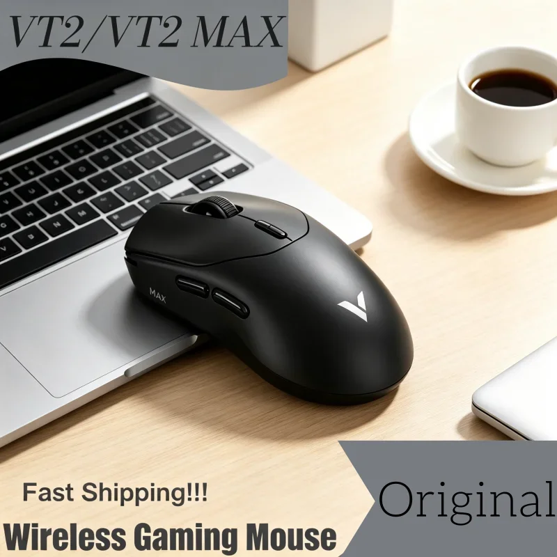 8K Polling Rate Optical Sensor Ergonomic 53g Lightweight PC Laptop High Performance Rapoo VT2 MAX Wireless E-sports Mouse