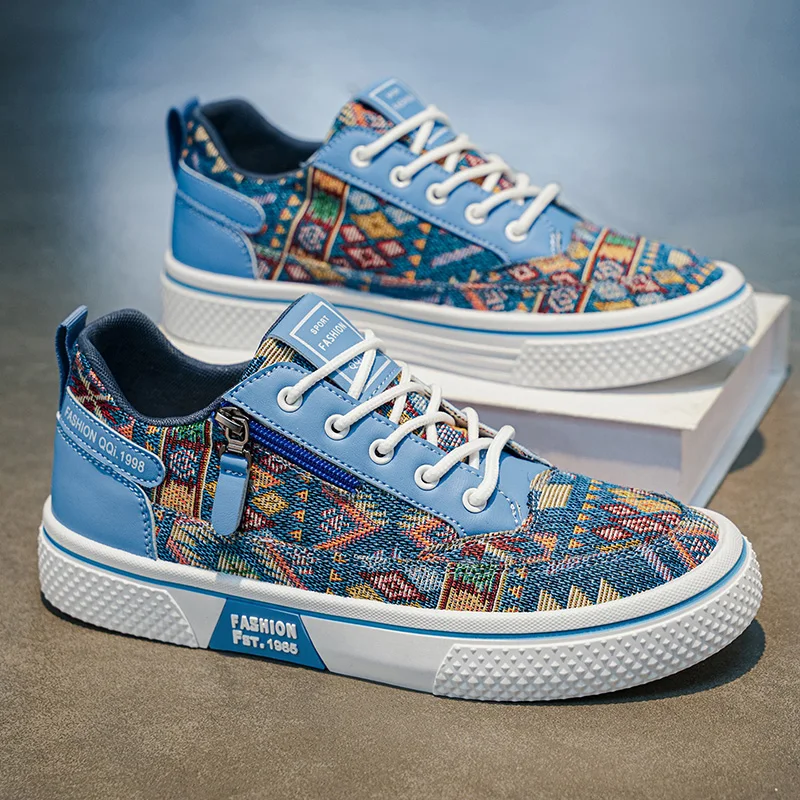 

Summer Canvas Shoes For Men Comfortable Breathable Men's Casual Sneakers Outdoor Low-cut Flat Skateboard Shoes Man Sports Shoes