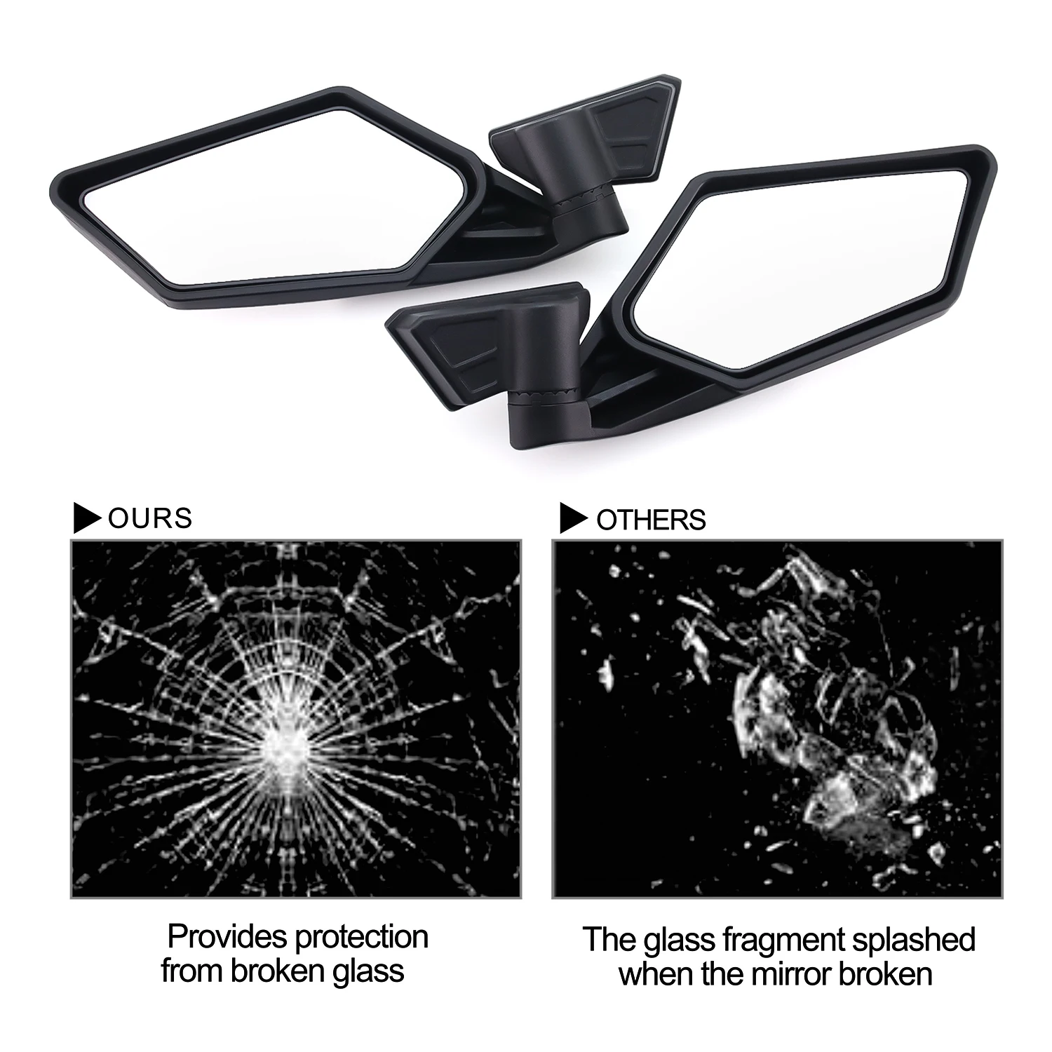 2Pcs UTV Rearview Side View Mirrors Adjustable For Can Am Maverick X3 Max Turbo R 2017-2022 Accessories