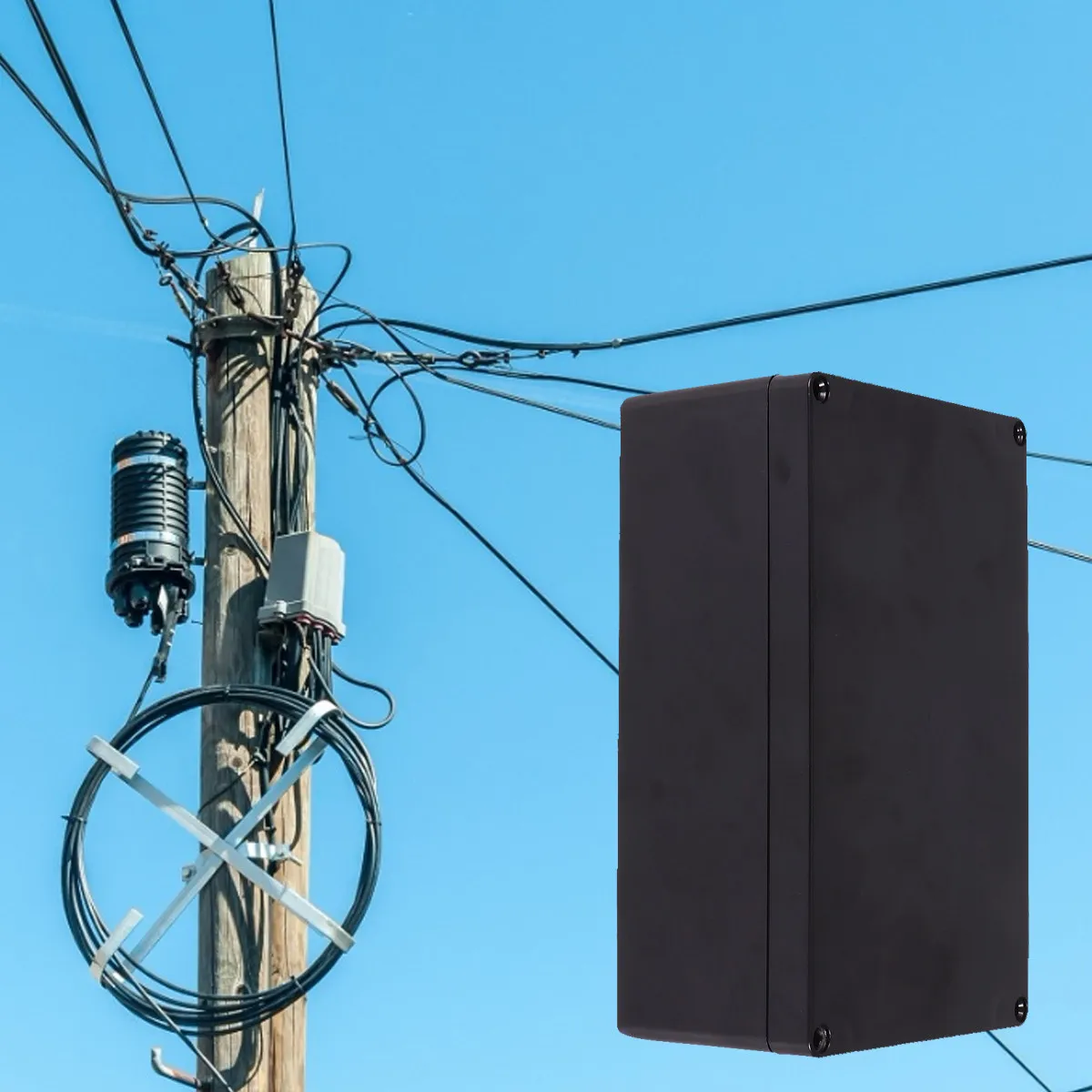 1-個防水電子プロジェクトジャンクションボックスプラスチック-200x120x75mm-密閉防塵屋外電気エンクロージャ