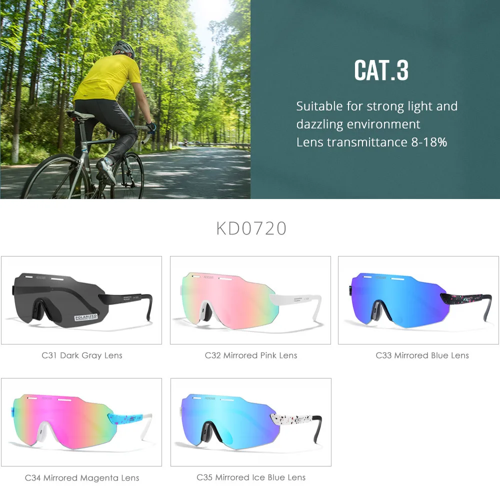 KDEAM Integrated Myopia Sunglasses Men Windproof Prescription Outdoor Glasses Women Polarized Sports Goggles -0.50 to -6.0