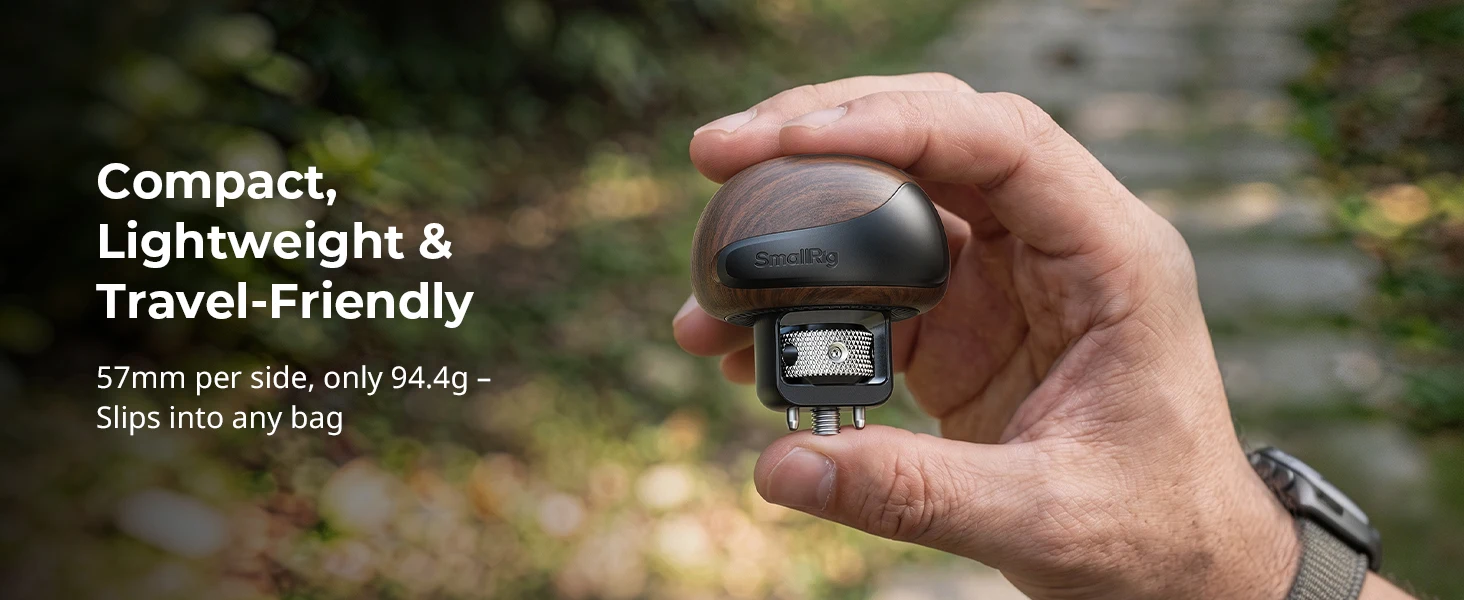 SmallRig Mini-Holzseitengriff mit 1/4''-20 Positionierungsschraube für Käfige und Montageplatten für horizontale und vertikale Aufnahmen -5926 – Detail 5