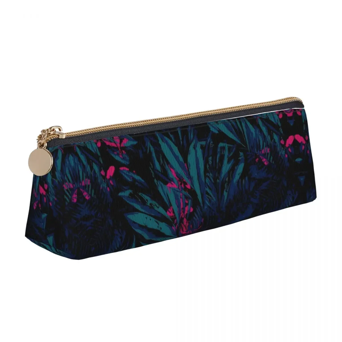 Lovely Pencil Case Tropical Hawaiian  Pouch Leaves Cool Fashion School  Cases Boy Girl PU Leather  Stationery