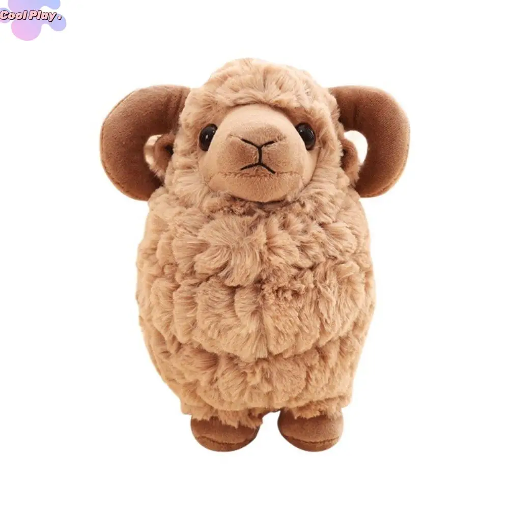 

Doll Toys Big Horns Baby Goat Plush Doll PP Cotton Fluffy Sheep Plush Toys 25/35cm Stuffed Baby Goat Keychain Room Decoration