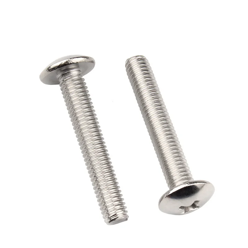300PCS M3 304 Stainless Steel Cross Recess Large Flat Round Head Machine Screws Kit Phillips Bolt with Washers Nut Set