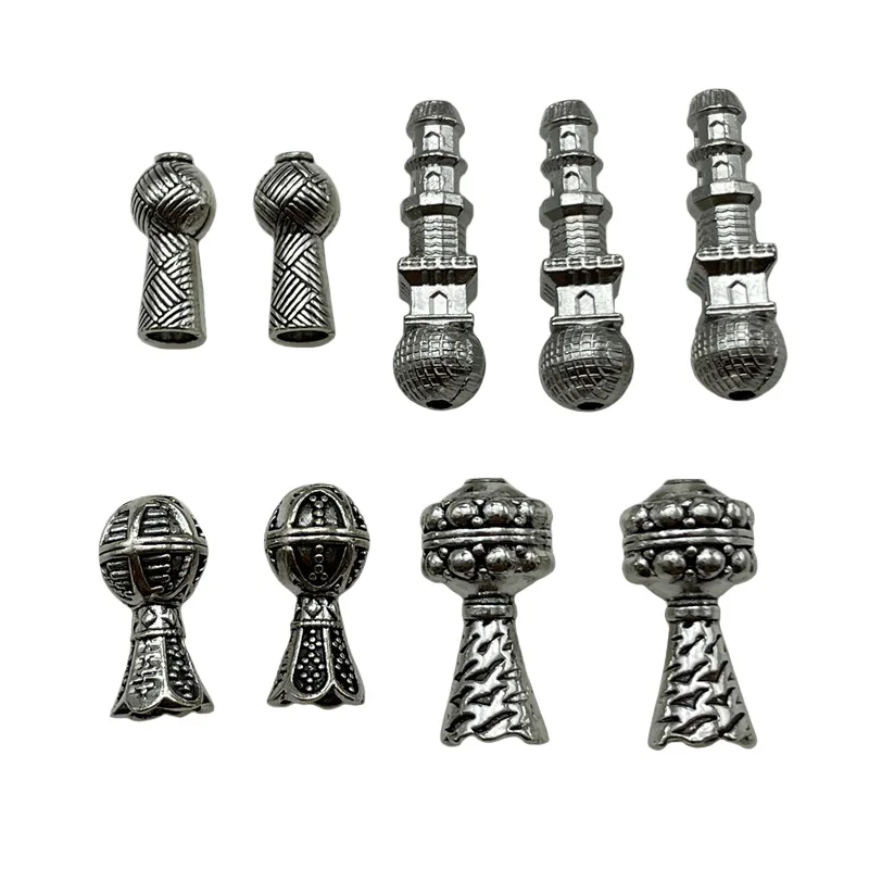 10pcs 4 Styles Rosary Fringe Spacer Bead Cap Gourd Head Necklace Of Sweater Chain End Connector DIY Alloy Accessories Wholesale