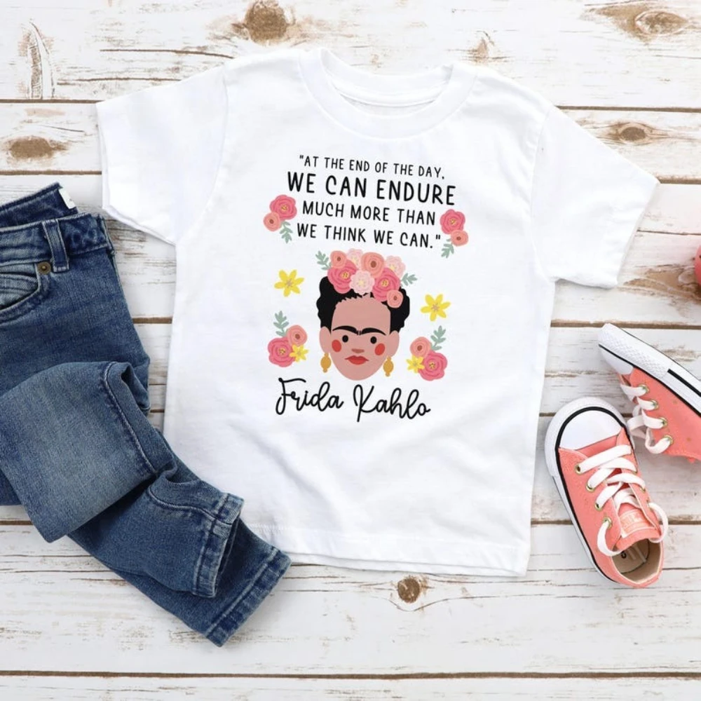 Frida Kahlo Quote T-Shirt Youth Women's History Month Shirt Empowerment Influential Leaders Equality Tee Women Cotton Tops