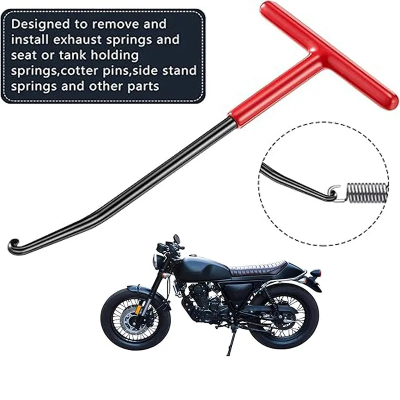 

Multi-use T Type Spring Hook Wrench Heavy Duty Exhaust Spring Hook Tool for Motorcycle Car Engine Maintenance Work