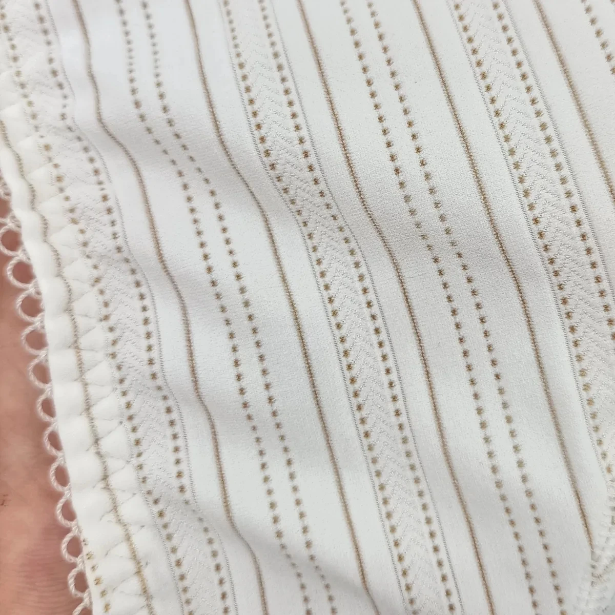 Stripe Design Man's Beige Color Briefs Elastic Stretch Middle Waist