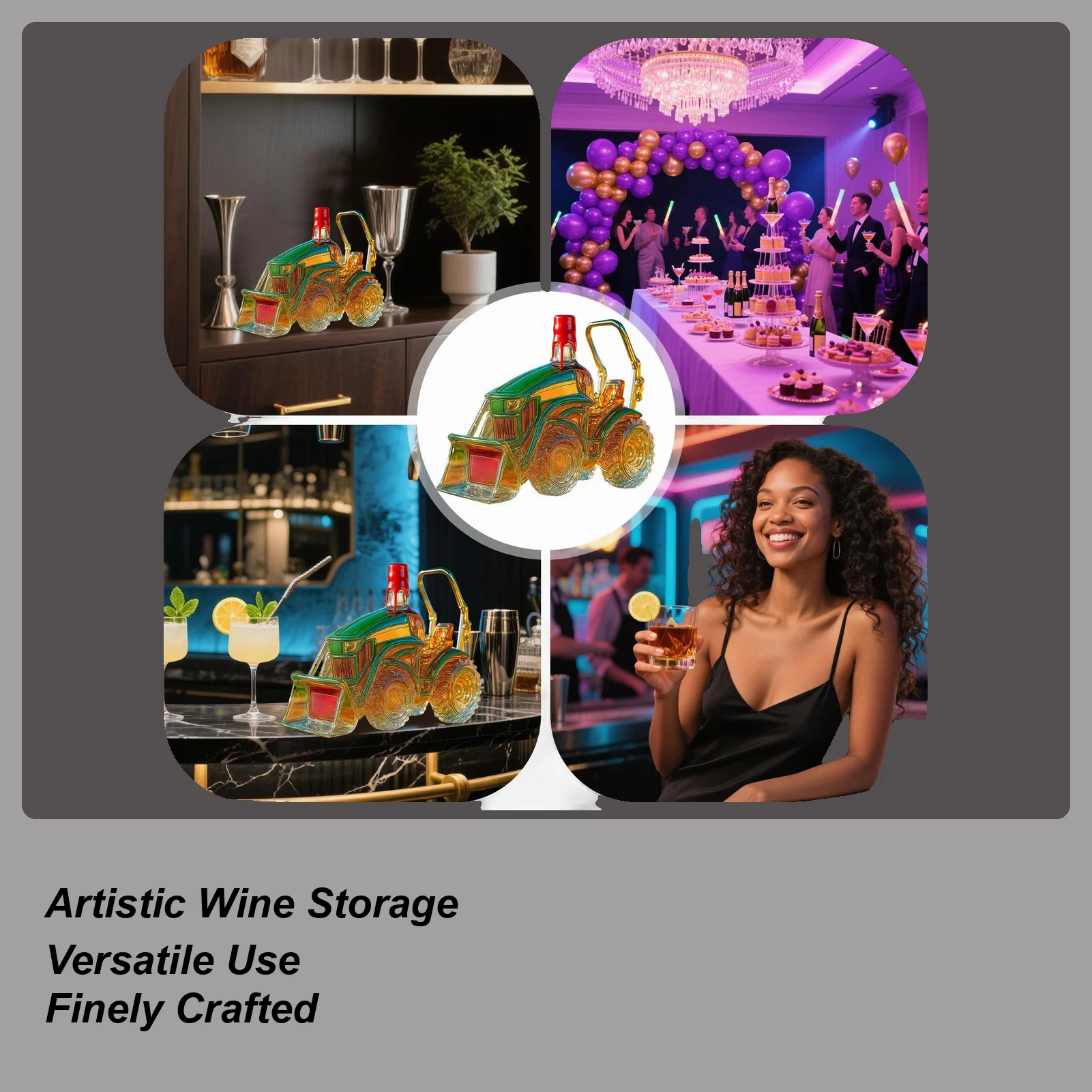 Tequila Decanter 3D Tractor Shaped Wine Bottle Glass Storage Ornament Decoration For Family Cabinet Home Whiskey Lovers Men