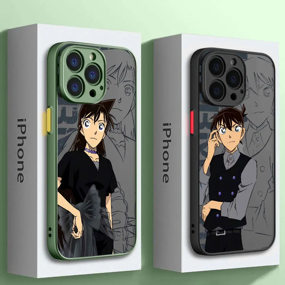 Cover Anime Detective Conan Xinyi Xiaolan Phone Case for Apple iPhone 12 7 8 13 Mini XS MAX 14 Plus XR SE XS 11 Pro 15 Pro Max image 2