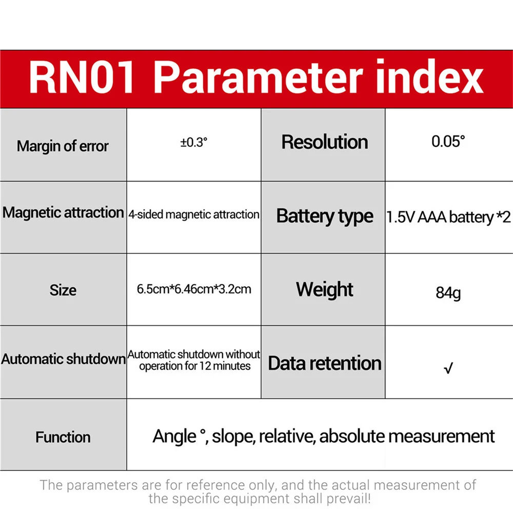 360 Derajat RN01 Goniometer Digital Kotak Tingkat Elektronik Penggaris Sudut Elektronik Busur Derajat Lampu Latar Alat Inclinometer Pekerjaan Kayu