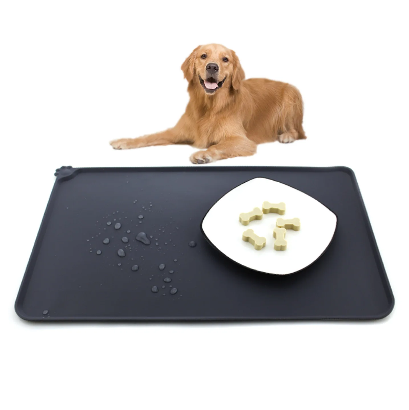 In Stock Supply Silicone Pet Placemat Waterproof Vehicle-Mounted Dog\'s Paw Pad Waterproof Non-Slip Leak-Proof Pet Tableware Mat