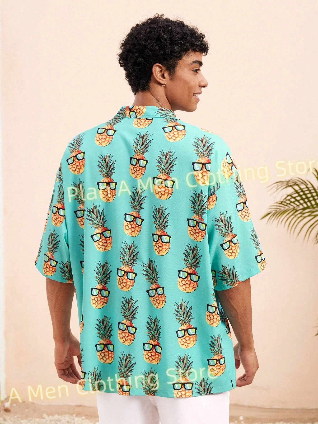 Men's Shirt Pineapple print Short Sleeve Shirt Summer Hawaiian Shirt Digita Fashion Design Men's Clothing oversize Casual Shirts