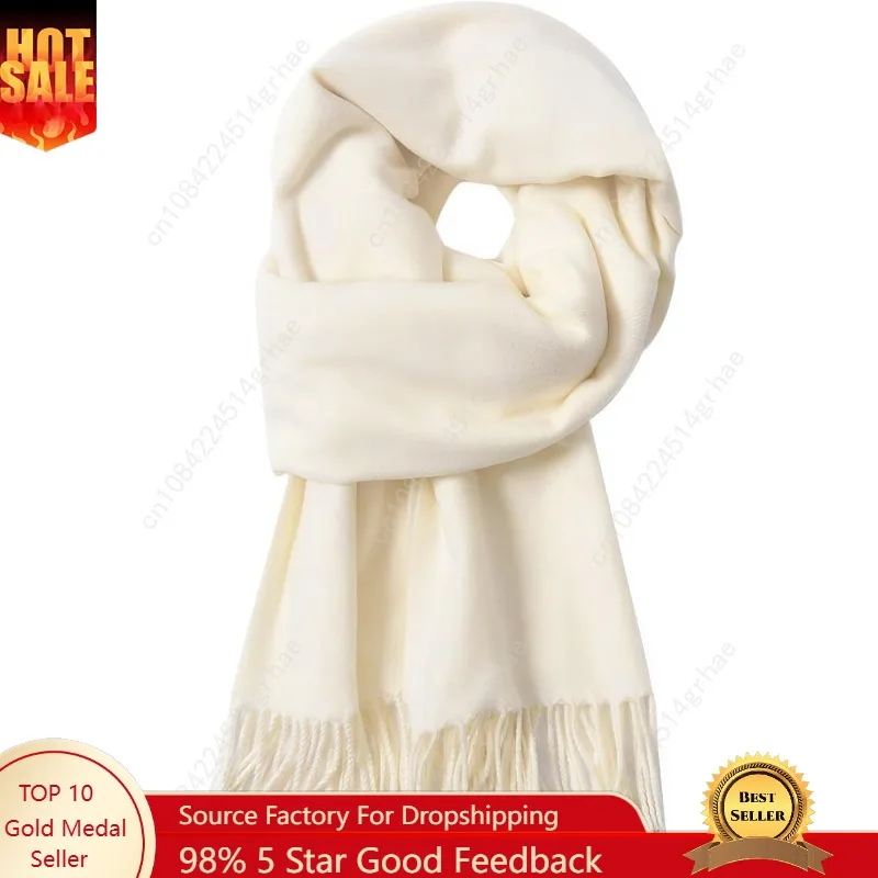 وشاح شتوي للنساء والرجال للطقس البارد - أوشحة شالات دافئة ناعمة مع شرابات (78.7 بوصة * 26.8 بوصة)