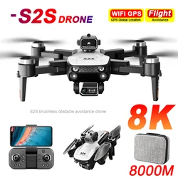 S2S Mini Dobrável RC Quadcopter Drone para Crianças, Brinquedo Evitar Obstáculos, Fotografia Aérea, Motor Brushless, 4K, Câmera HD 8K