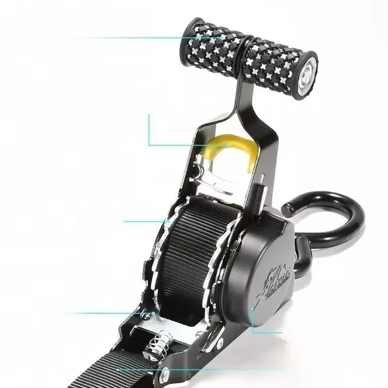 

For Down Retractable Ratchet Straps Trailers Vehicles Boat Motorcycles Ratchet Strap with S Hook Load Luggage Strap Tie