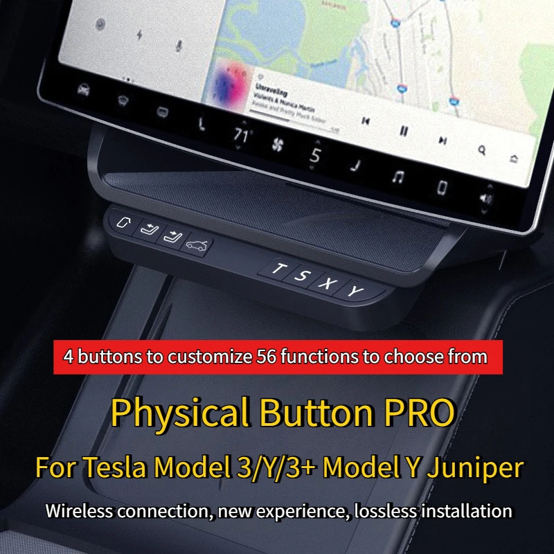 

For Tesla Model 3/Y/3+ Model Y Juniper Smart Physics Button Center Screen Storage Box Wireless Control Buttons Car Accessories