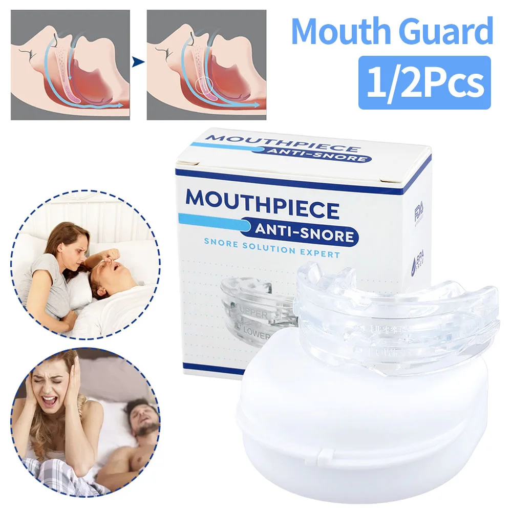 1/2Pcs Mouth Guard Anti Grinding Teeth Braces Men\'s And Women\'s Silicone Dental Protectors Anti Snoring Device Improve Sleep