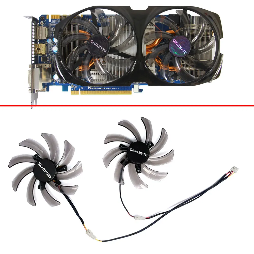 

95mm 2pin 3pin T129215SM PLD10010S12H Cooler for Gigabyte GV-N750OC GV-N75TD5 GV-N740D5OC GVN66TOC N66WF2 Graphics Card Fan