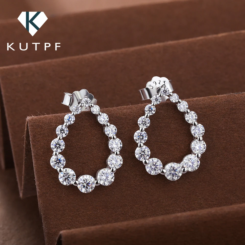 

Waterdrop Full Moissanite Diamond Stud Earrings for Women S925 Silver Plated 18k Gold Hollow Teardrop Eear Studs Fine Jewelry