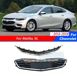 Front Top Grille Bottom Radiator Grill Chrome Mask Car Accessories for Chevrolet Malibu XL 2016-2018 Ventilation Net