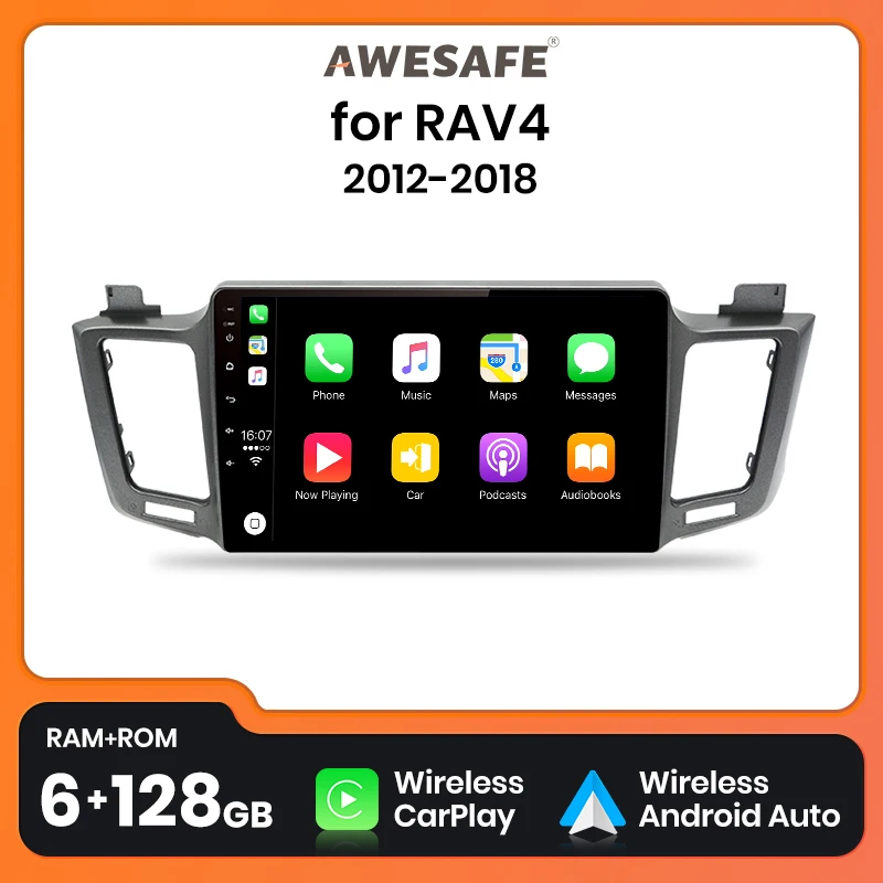 AWESAFE PX9 Plus Car Radio For Toyota RAV4 RAV 4 2013 - 2018 wireless CarPlay Android Auto No 2 din 2din DVD