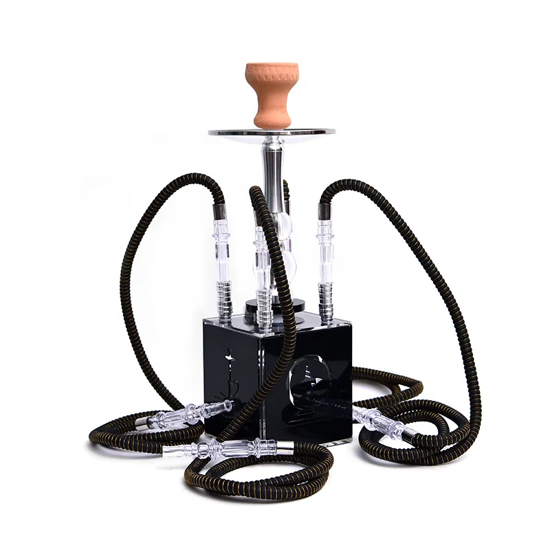 Arab shisha bar with lights four-tube acrylic square hookah lights