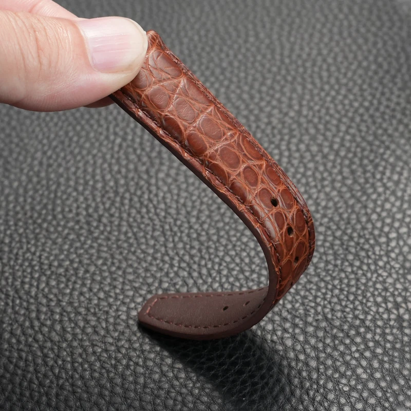 21 مللي متر 22 مللي متر حزام جلد التمساح ل IWC البرتغالية الطيار الرجال سوار استبدال شريط للرسغ سوار أسود بني #6