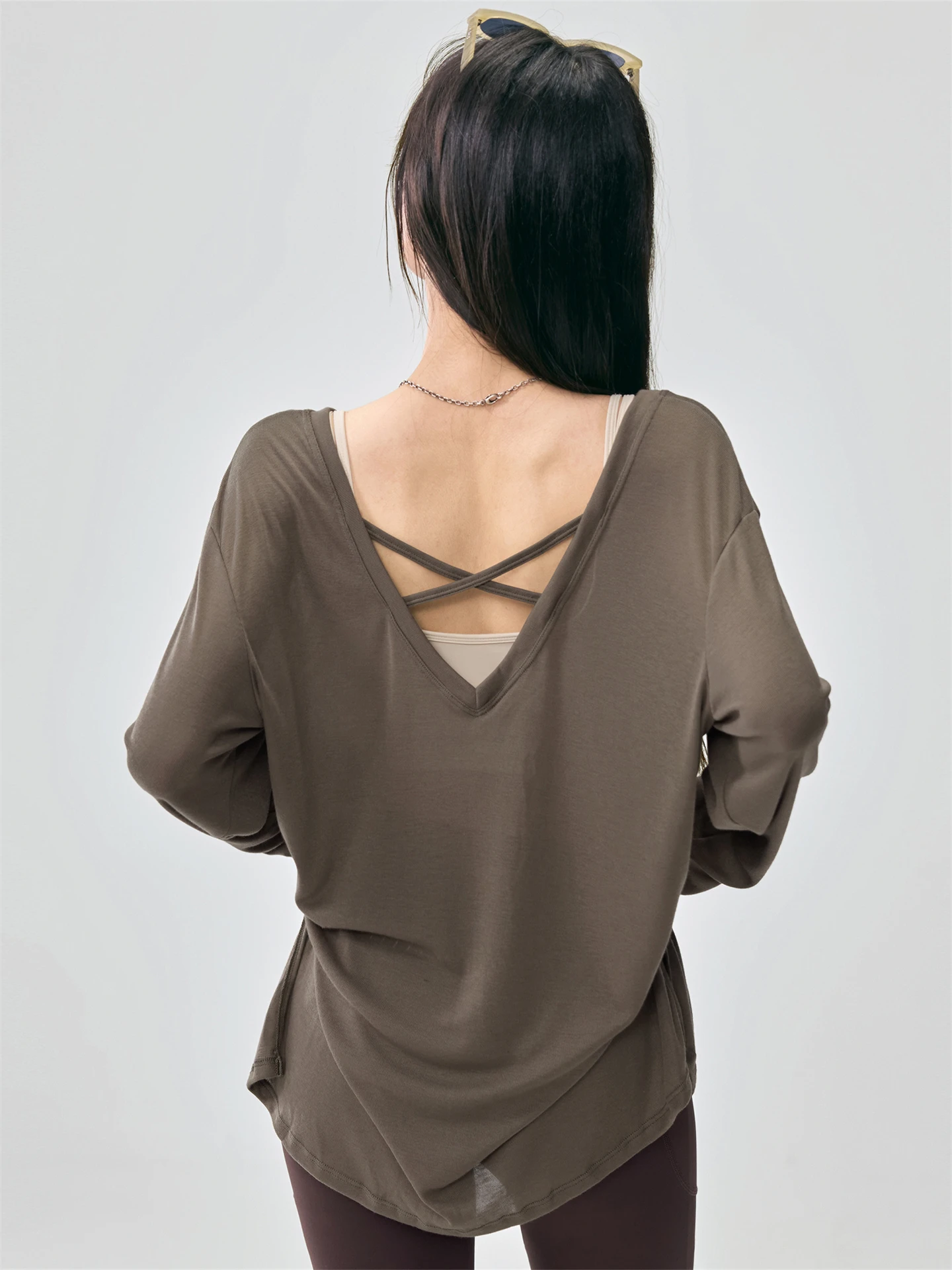 

Women's Yoga Sportswear Long Sve V-Ne Loose Qui Dry Fitn Top Running Exercise T-irt Comfortable Autumn Winter New...