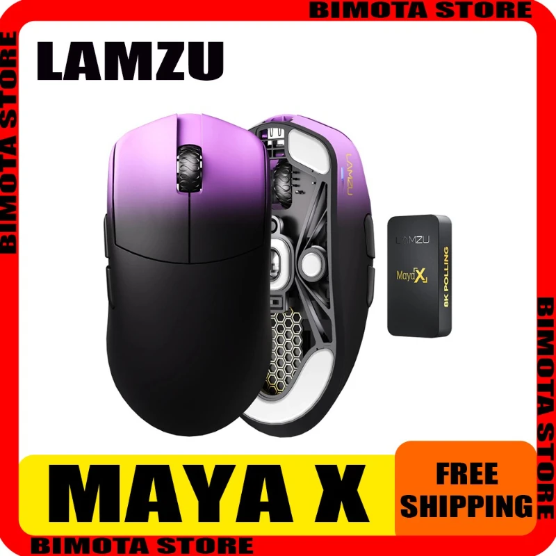 

LAMZU MAYA X Легкая беспроводная игровая и киберспортивная мышь, ключ 8K в комплекте, совместимая с веб-драйвером, беспроводная мышь, перезаряжаемая