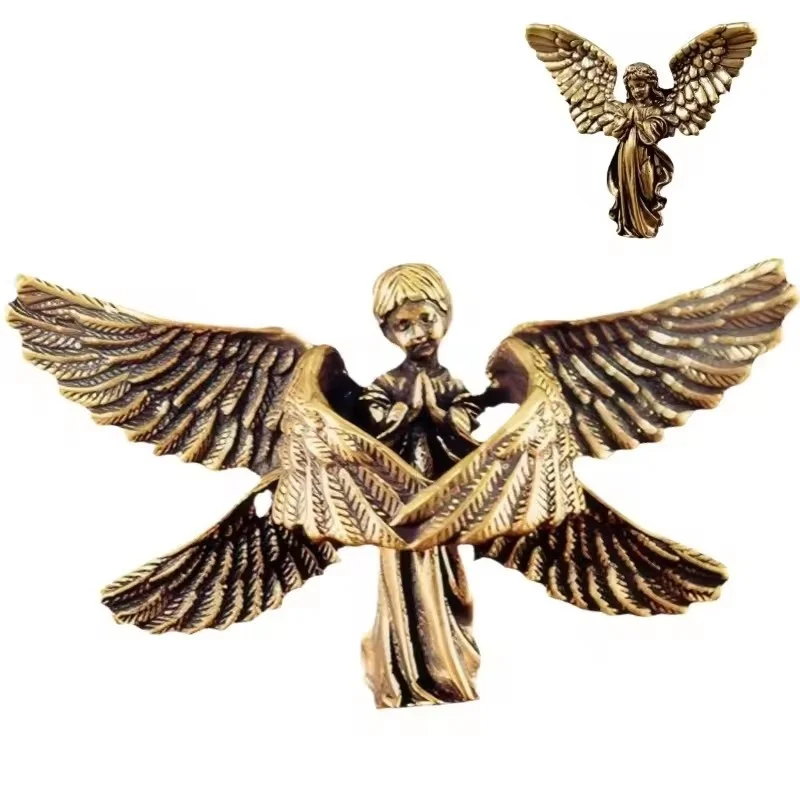 

Vintage Brass Blessed Cupid Statue - Exquisite Handmade Angel Figurine, Mini Desktop Ornament for Home Decor & Love Theme Gift