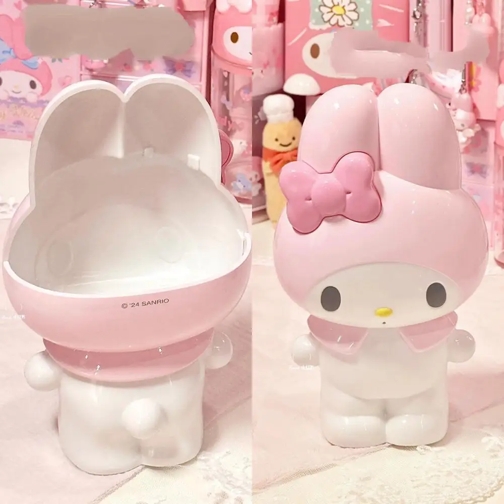 카와이 헬로키티 멜로디 펜 컨테이너 화장품 브러쉬 보관 데스크탑 스토리지 장식품 문구 애니메이션 주변기기 선물