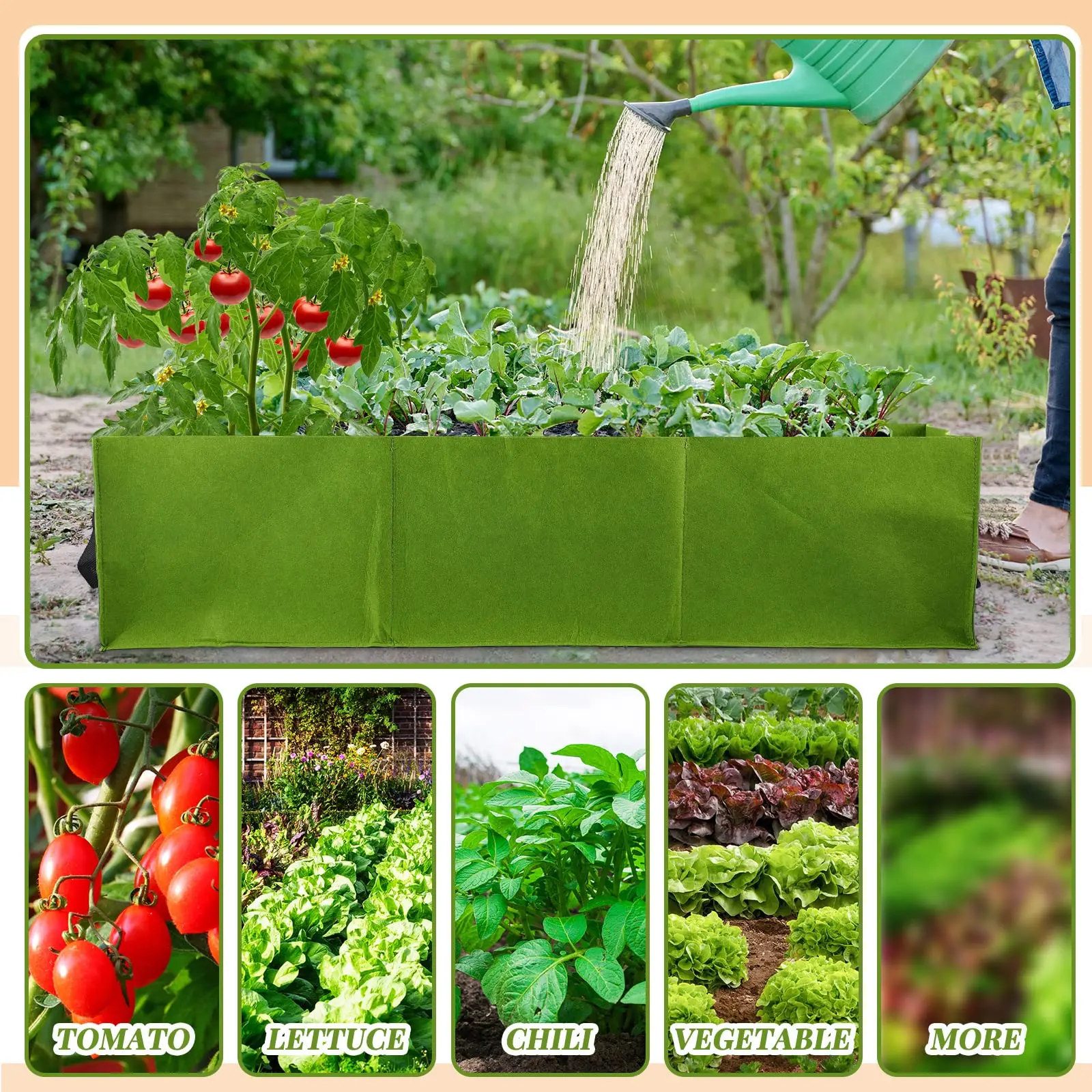 Felt Grow Bag Plant Grow Bags for Vegetables Reusable Planting Nursery Pot Tomato Potato Planters Container Garden Growing Tool