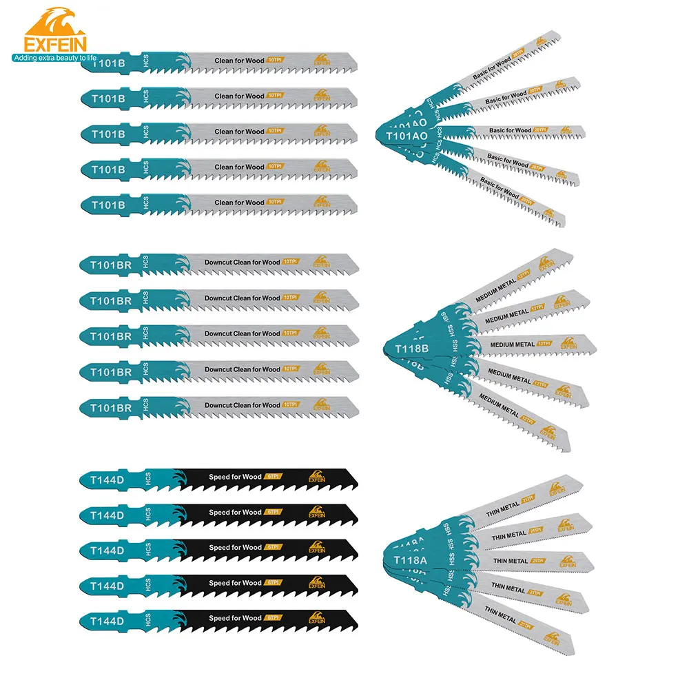 

Набор полотен для лобзика, 5 шт., HSS, сменные полотна для лобзика с Т-образным хвостовиком для резки дерева, пластика и металла