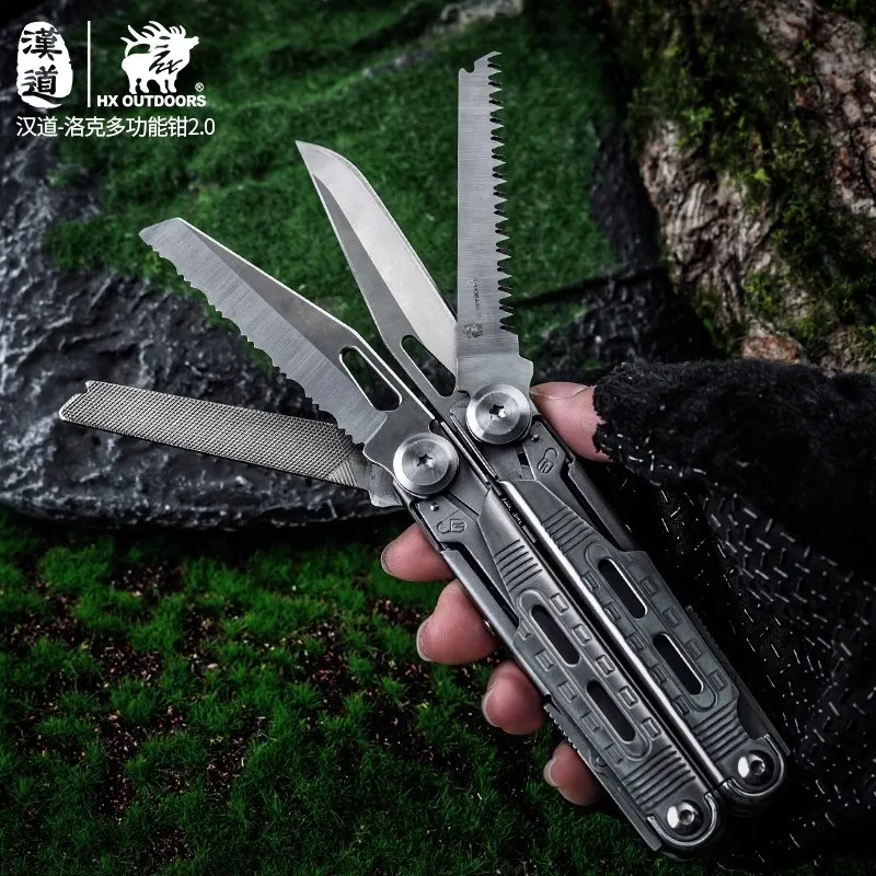 HX Outdoors Multifunctional Camping Folding Knife Plier Stainless Steel Gift Box EDC Multitool Knives Pocket Pliers GQ-17