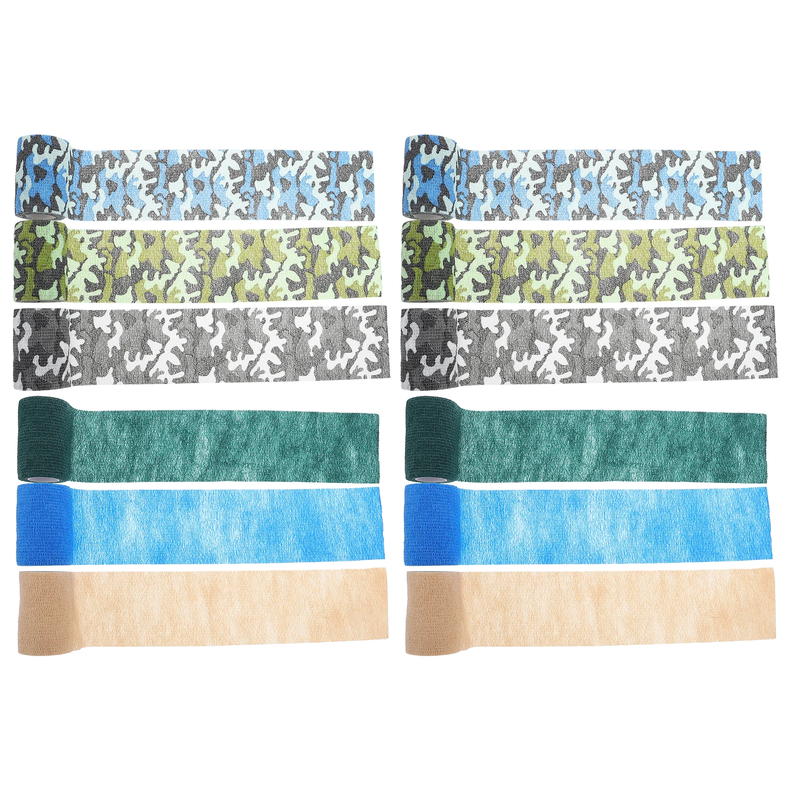 

12PCS Self Bandage Non-woven Elastic Tape Medical Adhesive Tape Sports Wrap Protector Finger Bandage