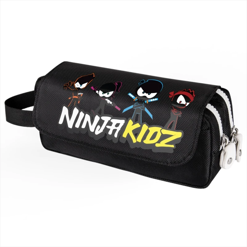 2023 NEW Ninja Kidz Cartoon Children Pencil Case Multi Layer high quality Student Stationery Box Stationery Storage Bag